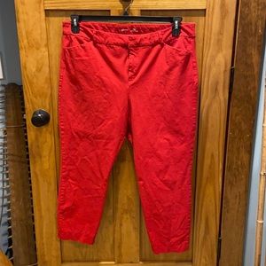 Red Old Navy Pixie High Rise, Cropped Pants